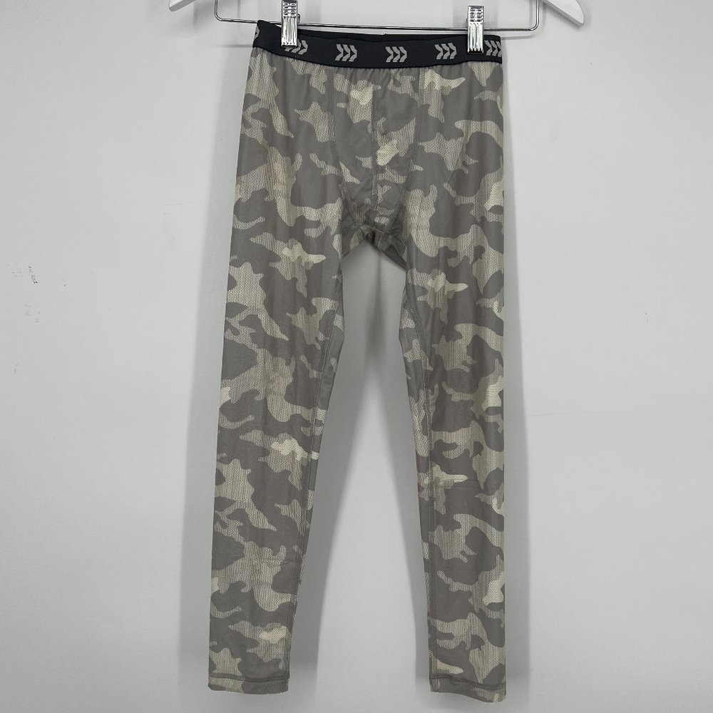 All In Motion Girls Mid Rise Full Length Leggings Pull-On Green Camo S(6/7) NWOT